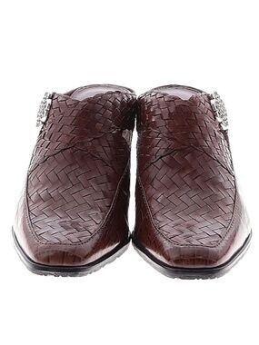 BRIGHTON slip in cognac leather mules—Size 8